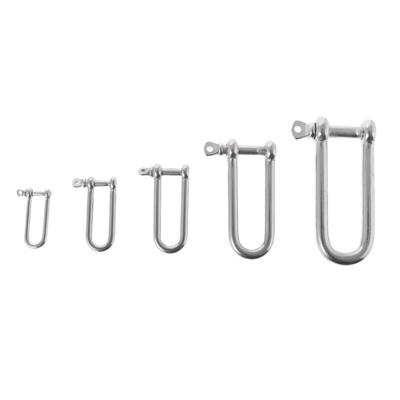 Heavy Duty Stainless Steel 316 Eye Screw Pin Chain Long Dee D Shackle for Marine Boat Rigging Sailing