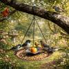 Vintage Design Hanging Bird Feeder Metal Parrot Feeder Tray Durable Bird Food Dispenser  Courtyard