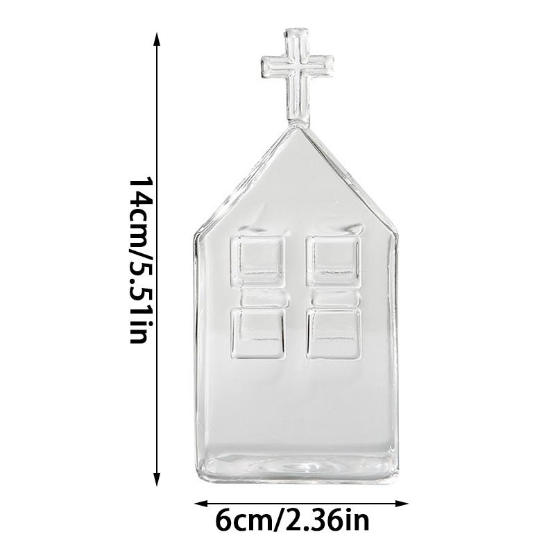 Nordic Style Houses Transparent Vases Container Bottle Plant Arrangement Glass Table Flower Pot Desktop Decor