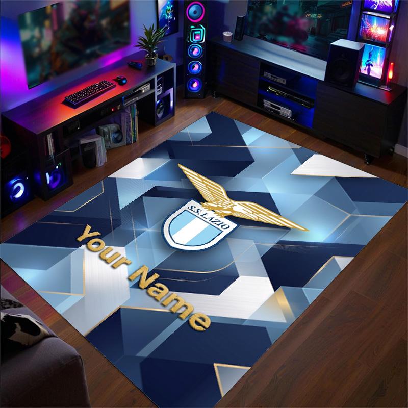 Kristal Fluweel Tapijt Lazio FC Print Aangepaste Naam Tekst Vloermat Woondecoratie