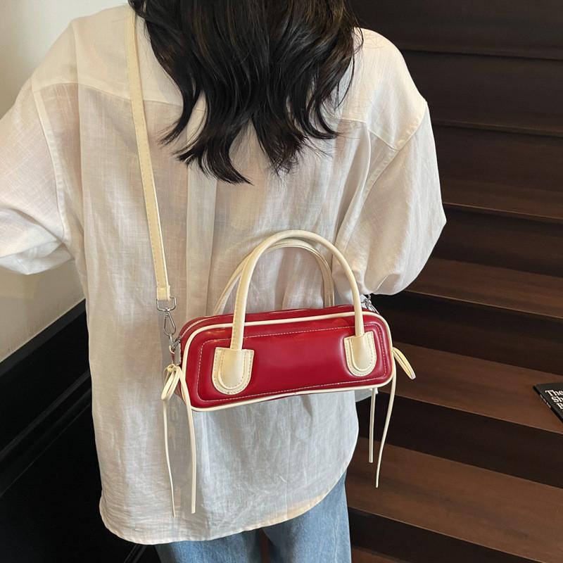 Minimalist Pu Crossbody Bag For Women With Contrasting Color Details For Daily Use