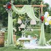 Romance Parel Chiffon Boog Achtergrond Bruiloft Evenement Decoratie Boog Gordijn voor Binnen Buiten Gebruik Bloemen Niet Inbegrepen
