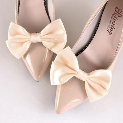 1Pair Bow Shoe Clip Wedding Shoes High Heel Decoration Women Bride Charm Shoe Buckle Decor Clips Shoes Accessories