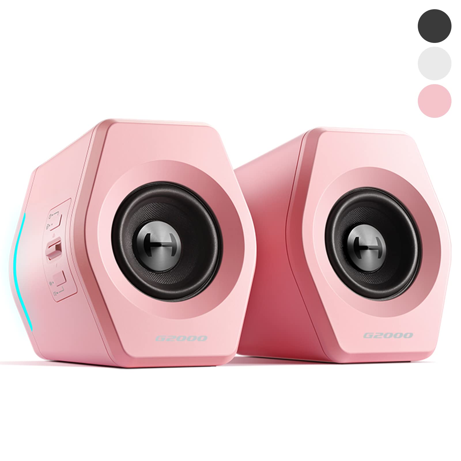 

Edifier G2000 Ігровий динамік для ПК Комп’ютерний ігровий монітор AUX Дротове та бездротове з’єднання Режим відео Якість звуку Маленький рожевий Bluetooth/USB/3,5 мм