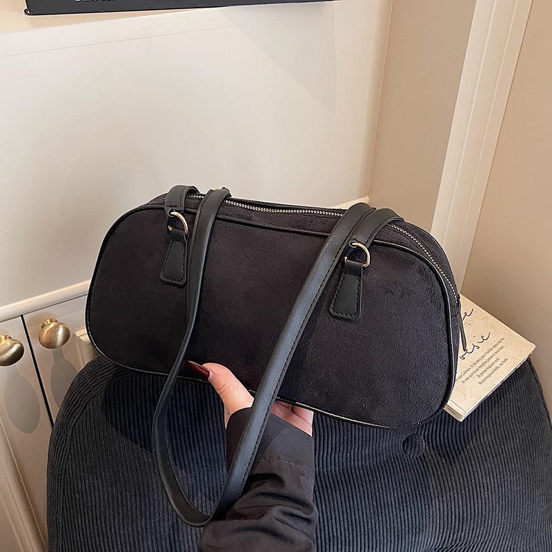 Корейская нишевая сумка под мышку Женская высококлассная ретро замшевая сумка через плечо Ретро универсальная сумка-багет Женская