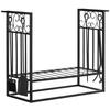 Fireplace Log Rack Tool Set, Multi-Accessory, 75 x 30 x 60 cm, Black Steel