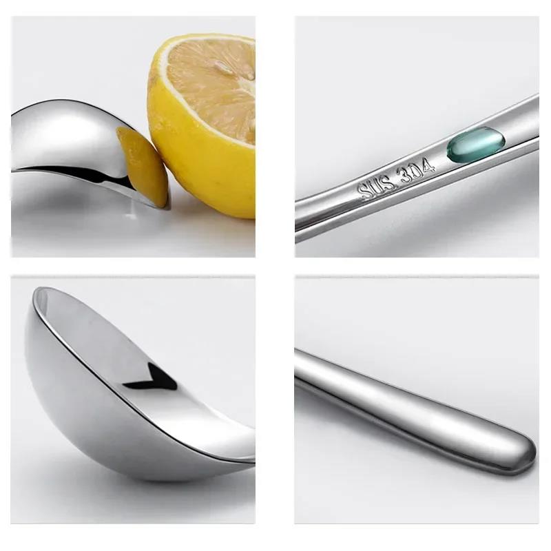 Soup Spoon Stainless Steel Creative Durable Thickening Spoon Home Kitchen Essential Tools Comfortable Long Handle Small Spoon4