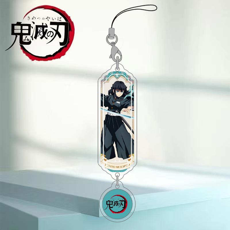 

Surrounding Demon Slayer Nezuko Kamado Tanjiro Tokitou Muichirou creative anime pattern phone case decoration acrylic pendant 14cm