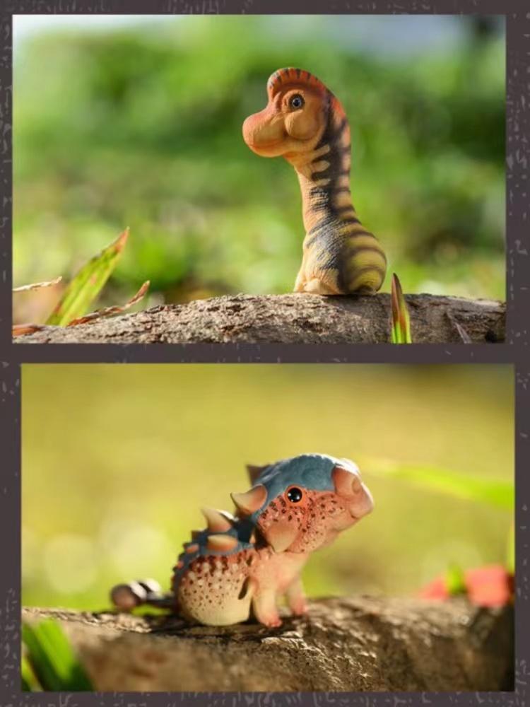 New Animal Planet Circular Ankylosaurus Sword Dragon Bull Dragon Brachiosaurus Triceratops Dinosaur Blind Box Figurine Gift
