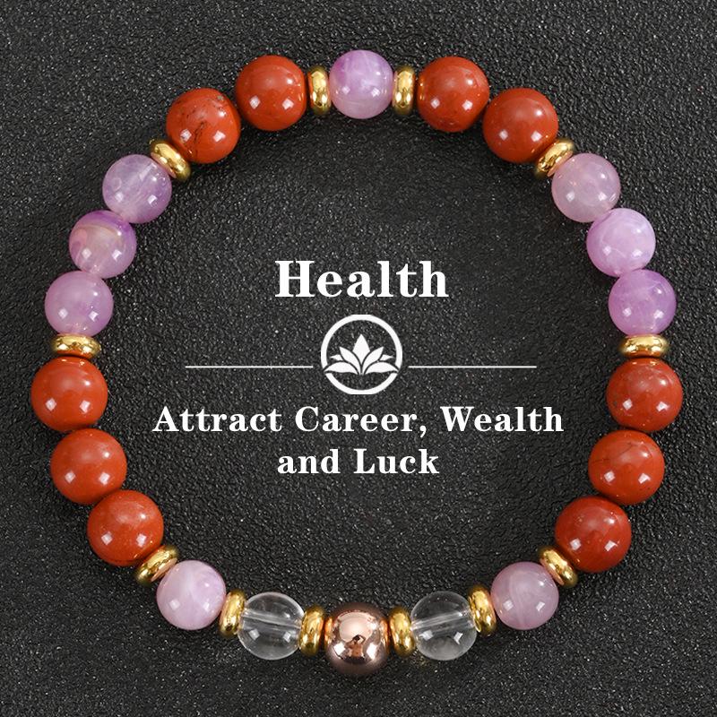 2025 Tiger Eye & Green Crystal Elastic Cord Wealth Bracelet - Handmade Jewelry