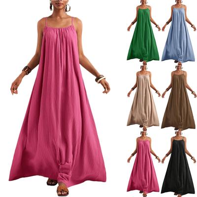 Women's Dress Casual Flowy Dresses R-neck Vocation Boho Beach Sundress