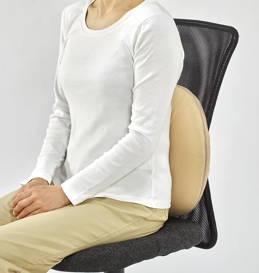 Soft molded round 40R x 6cm high low-resilience cushion, beige, approx.