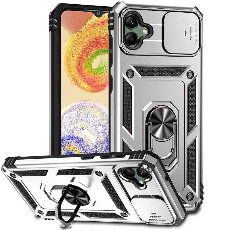For Samsung Galaxy A04 Case Samsung Galaxy A04 A14 A24 A34 A54 5G Slide Camera Len Phone Cover Shockproof Stand PC Silicon Cover