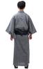 Edoten Yukata Tecido Shijira Tamanho Leve 710 L Conjunto Masculino de 2 Peças, Cinza,