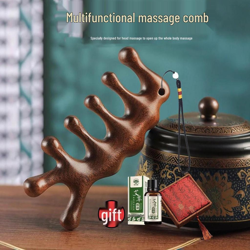 Genuine Sandalwood Cervical Lymphatic Massager & Hair Grow Comb