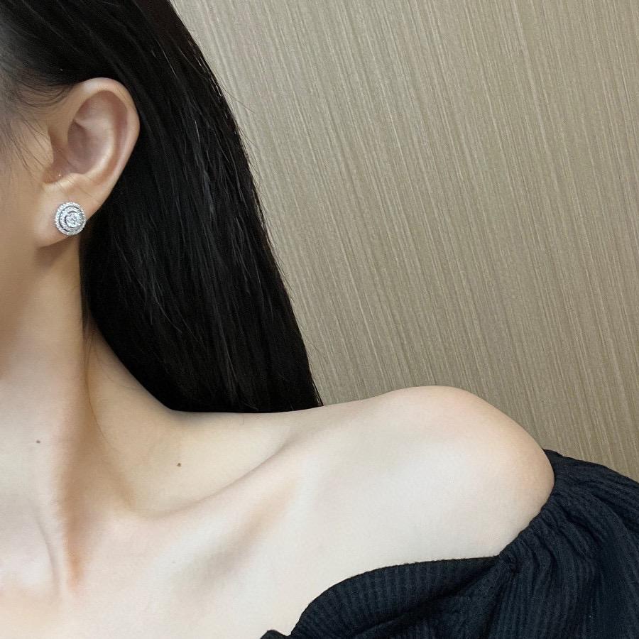 2024 New Hot Brand Vintage Diamond Earrings for Women Luxury Jewelry Fashion Designer Eardrop Pure 925 Silver Lady Stud Earrings