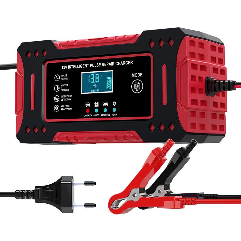 12V 6A Smart Pulse Charger for Lead-Acid Motorcycle and Car Batteries