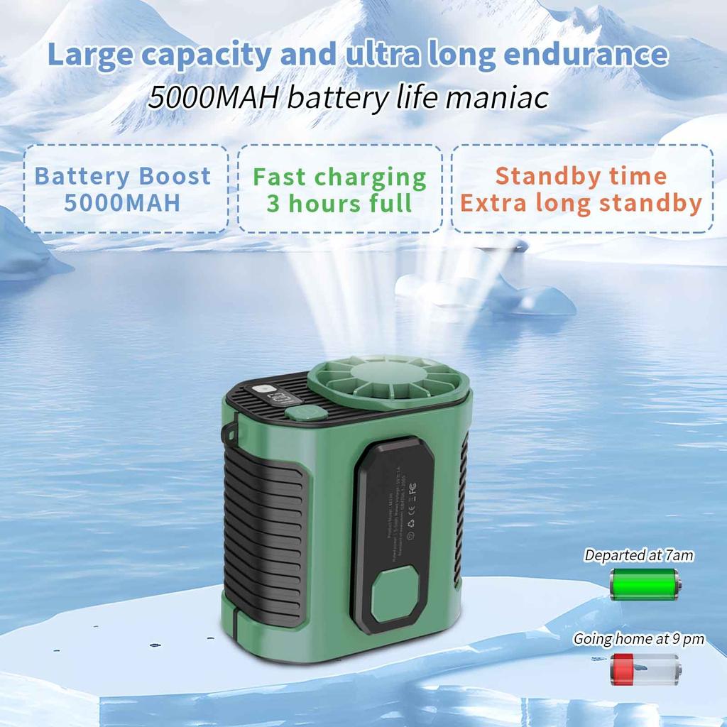 Waist-hanging Fan Outdoor Construction Portable Waist-clip Portable Fan To Cool Down USB High-speed Fan