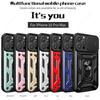 Magnetic Ring Holder Funda for Iphone 16 Pro Max Case for Iphone 16 15 Plus 13 14 Pro Max 12 Mini Case Slide Lens Armor Cover