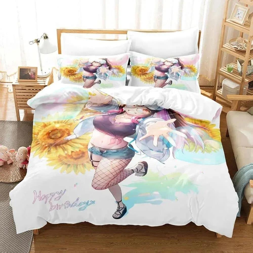 Comforter Hana Yomeguri Bedding Set Single Twin Full Queen King Size Bed Set Adult Kid Bedroom S Kawaii Anime Bed