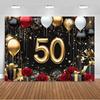 Sfondo per 55° Compleanno Forniture Palloncini Nero Oro 55 Anni Sfondo Decorazione Festa Scintillante Oggetti di Scena per Servizio Fotografico