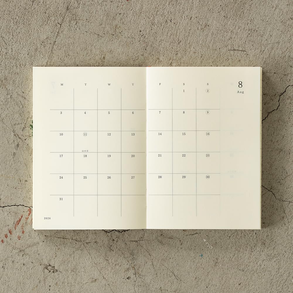 Midori MD Notebook 2026 Limited Transparent Cover 22403006 December Diary, Paperback, Monthly, Edition, Set, (Starts 2025)