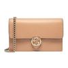 Double G Leather WOC Chain Shoulder Messenger Bag Beige