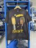 Vintage Saint High Quality High Street Pattern Letter Print Retro Washed Loose Oversized Short Sleeved Casual Cotton Tshirt