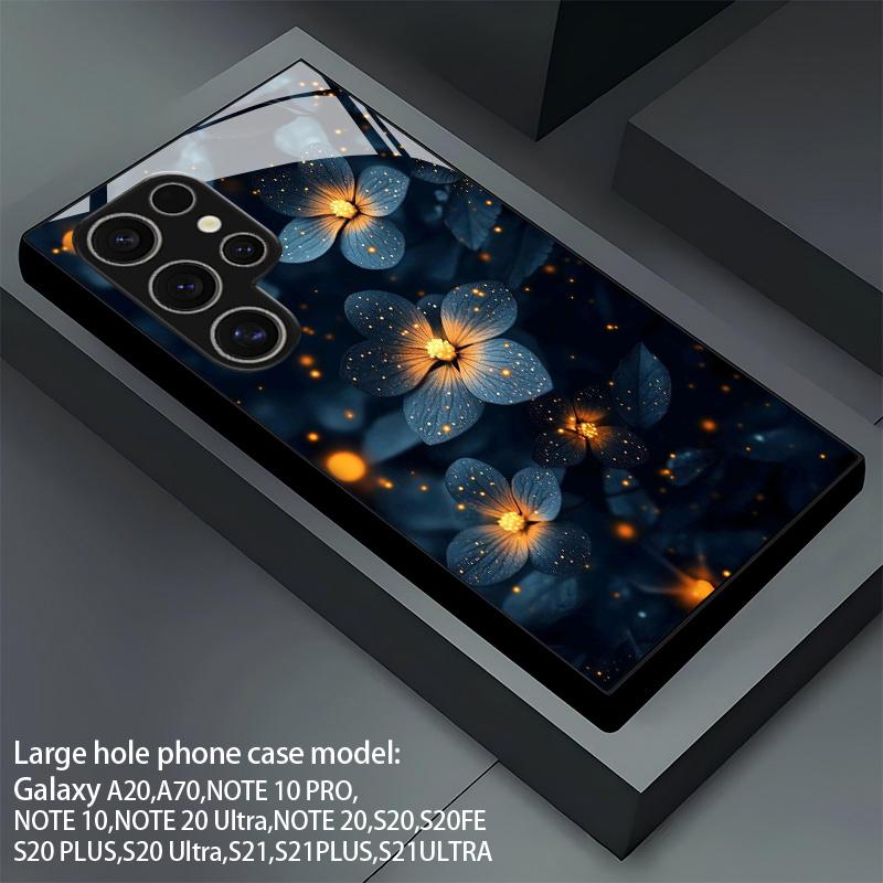 Glowing Flower Cluster Pattern 2D Phone Case Suitable for Samsung S26 S25 S24 S23 S22 S21 S20 A56 A36 A16 Glass Protective Case