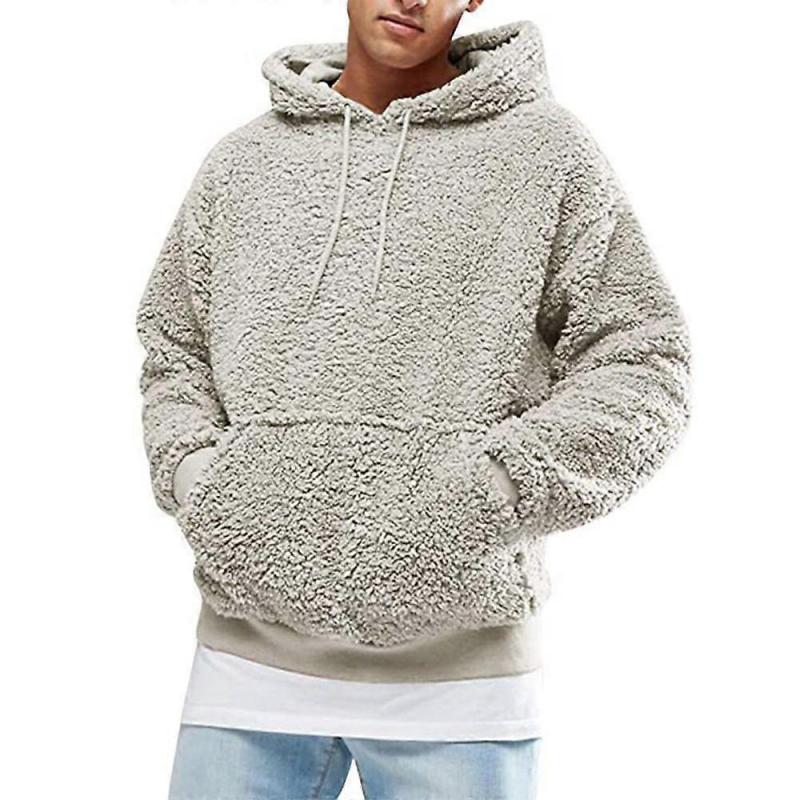 Men's Fleece Hooded Sweatshirt   Warm Plush Lining