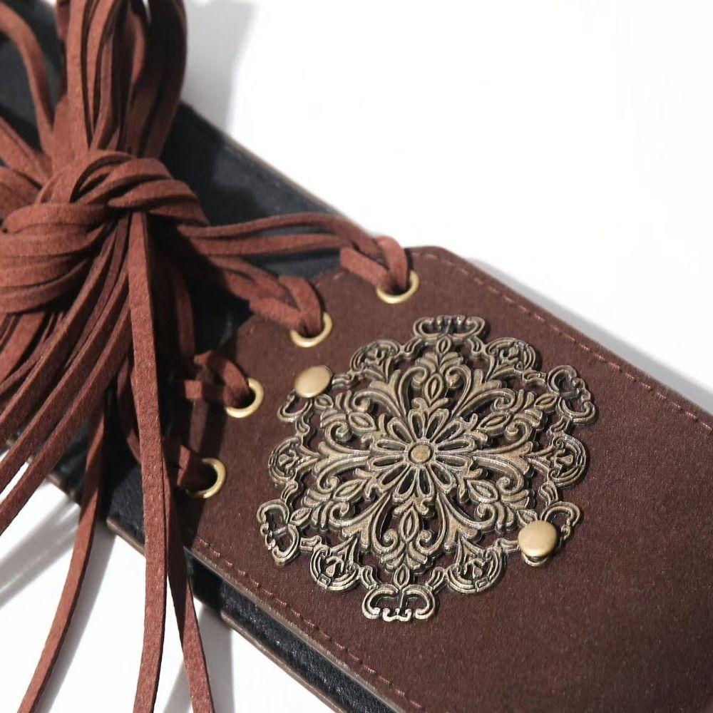 Leopard Print West Cowboy Waist Belt Trouser Decoration Splicing Rings Belt  Dress Decoration