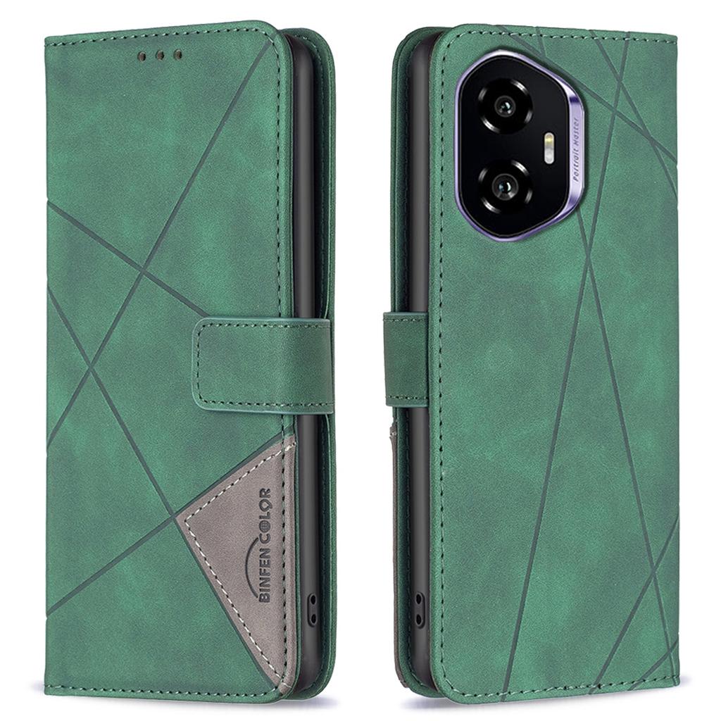 BINFEN COLOR For Honor 300 Phone Cases Wallet Stand Geometry Imprinted Leather Cover