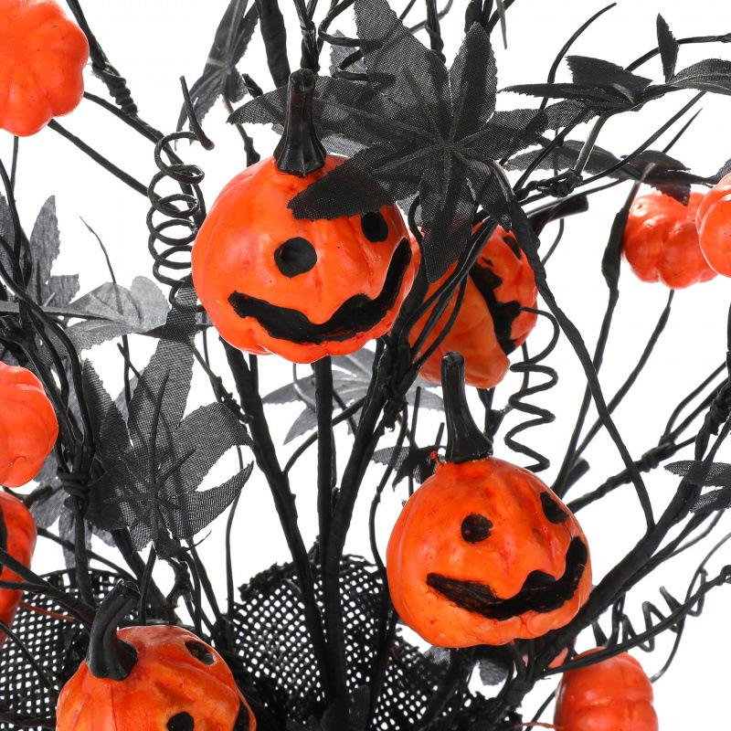 Läskiga Ins-stil Halloweenpumpor Lönnlöv Trädprydnader för Hemmafester