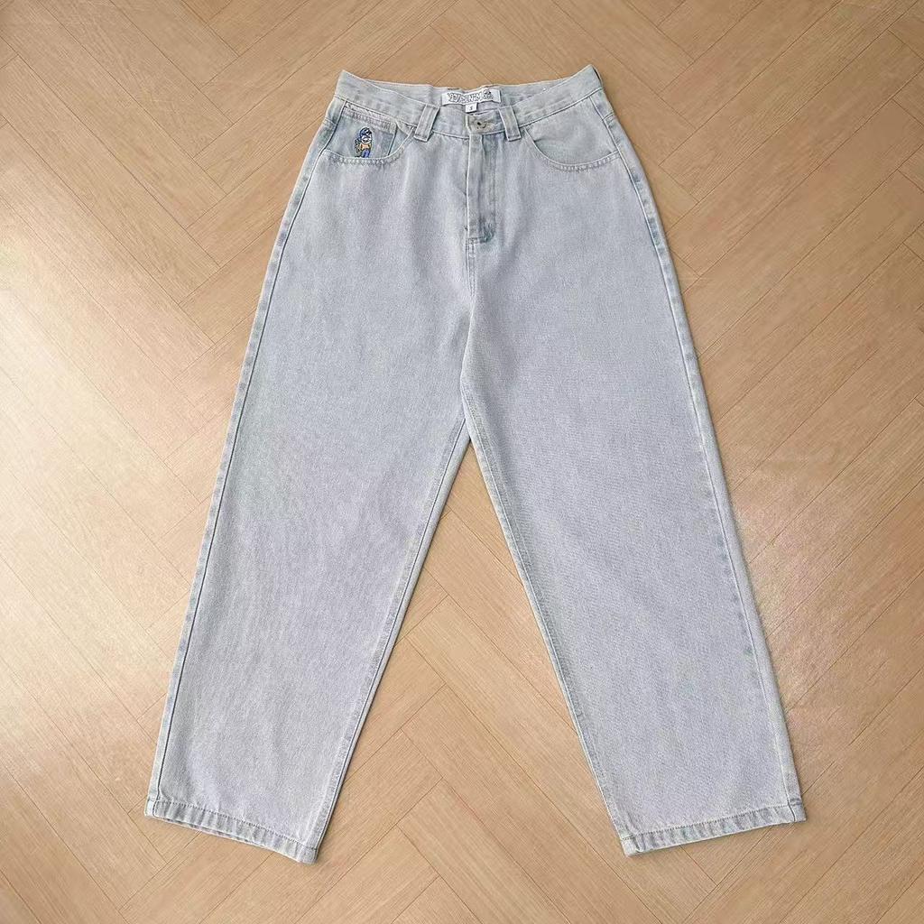 GLYDE New Harajuku Hip Hop Cartoon Y2K Big Boy Jeans Graphic Embroidery Baggy Jeans Pants High Waist Wide Leg Trouser Streetwear