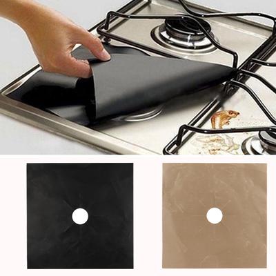 4PCS Kitchen Gas Stove Top Burner Reusable Protector Liner Cleaning Pad Cover