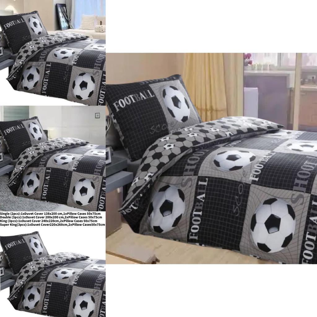 Ensemble de housse de couette imprimée Football avec impression numérique pour la décoration de la chambre d'adolescent