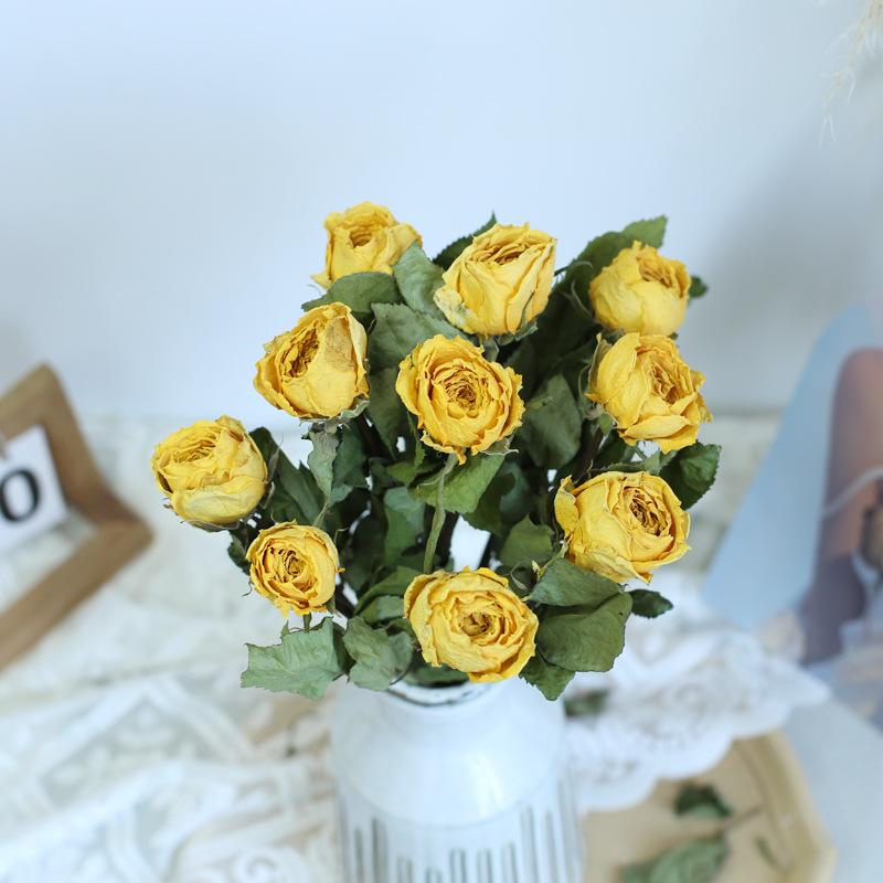 Yunnan Dried & Immortal Flowers Bouquet: Baby's Breath, Roses, Forget-Me-Nots for Home & Homestay Decor