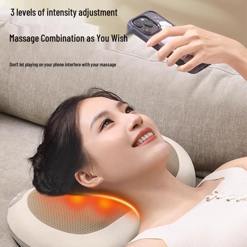Portable Wireless Heated Massage Pillow