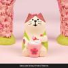Handmade Japanese Zakka Cat Ornaments: Cute Cherry Blossom Resin Decor for Home