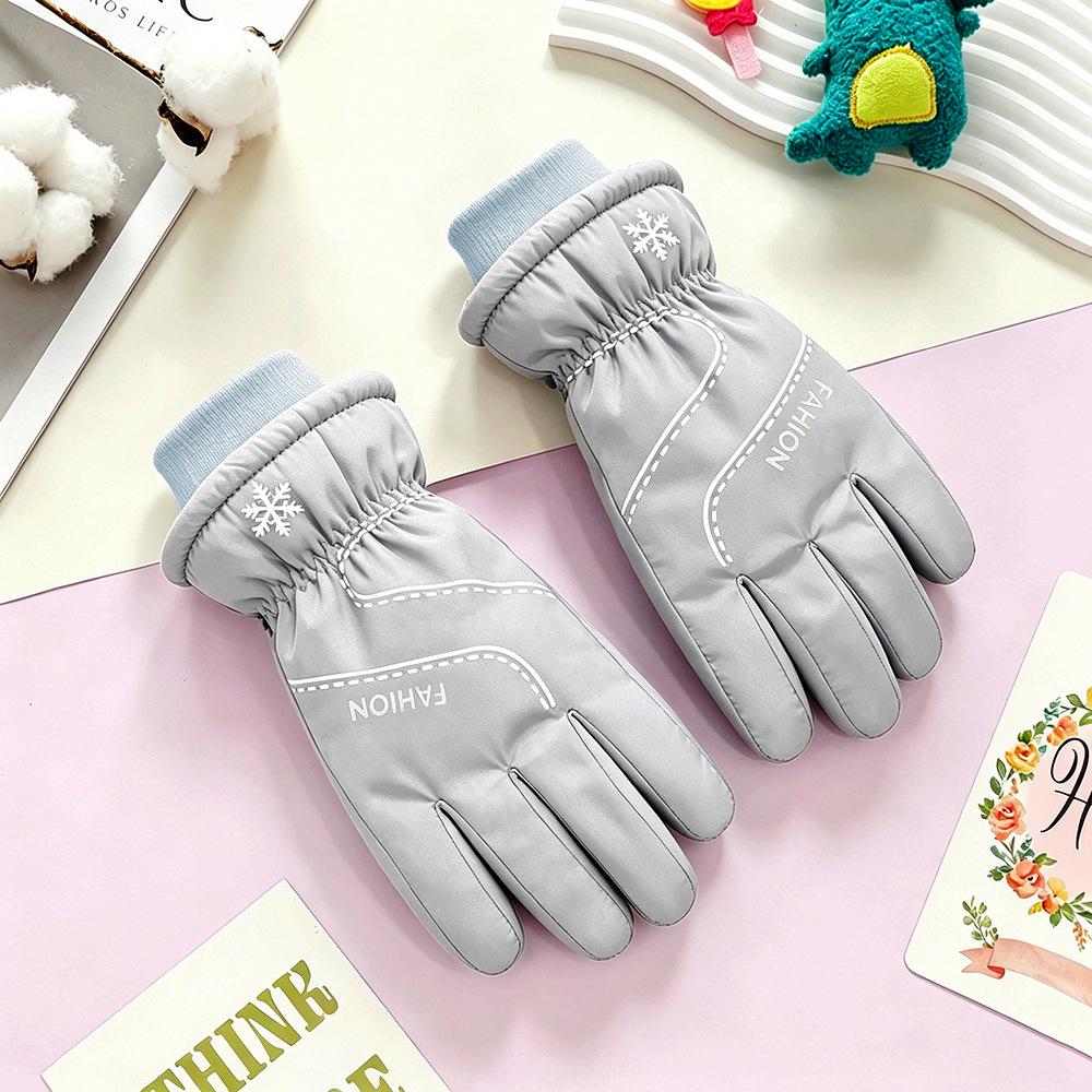 Kids' Winter Ski Gloves: Waterproof, Windproof, Thick Fleece-Lined for Boys & Girls Snow Play, Cycling, and Outdoor Activities