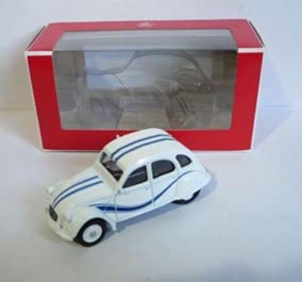 Norev Citroen 2CV 6 Course Cycliste 1/64 Rouge/Blanche