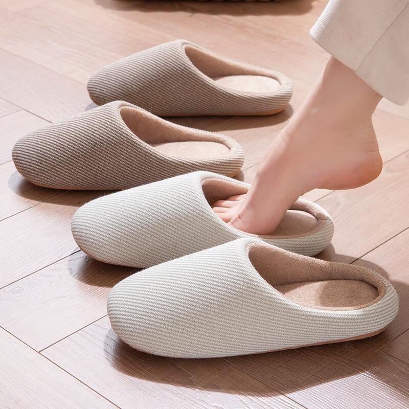 JINGRUIXIANG Unisex Japanese Style Striped Indoor Slippers