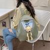 Trendy Cartoon Bear Nylon Backpack For Kids Breathable And Lightweight School Bag
