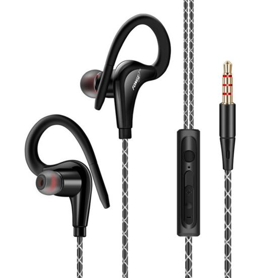 

S760 Sports Ear Hook Bass In-ear Volume Microphone Ergonomic Music Earphones чорний