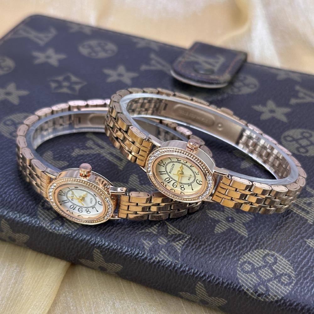 Ceas Elegant cu Diamante Oval pentru Femei Ceas de Mână pentru Femei Oțel Mic Original de Lux Ceas de Mână pentru Doamne Auriu Relógio Dropshipping