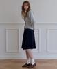 Plack Woman Double Pleated Skirt Navy