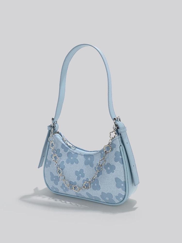 2026 Spring/Summer Trendy Canvas Print Handbag: Sweet Versatile Shoulder, Underarm, and Chain Crossbody Bag.