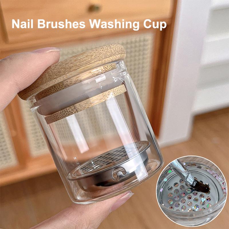 1 Stück Nagelpinsel Waschbecher Wasserreiniger Einfache Reinigung Tragbarer Pinsel Netzschichten Unterlegscheibe Für Nailart Pailletten