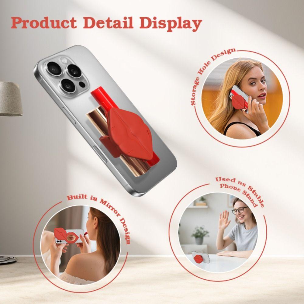 Lips Shaped Phone Lipstick Holder Silicone Phone Protective Case Mobile Phone Case  Women Girls