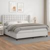 Box Spring Bed with Mattress White 200x200 cm Faux Leather